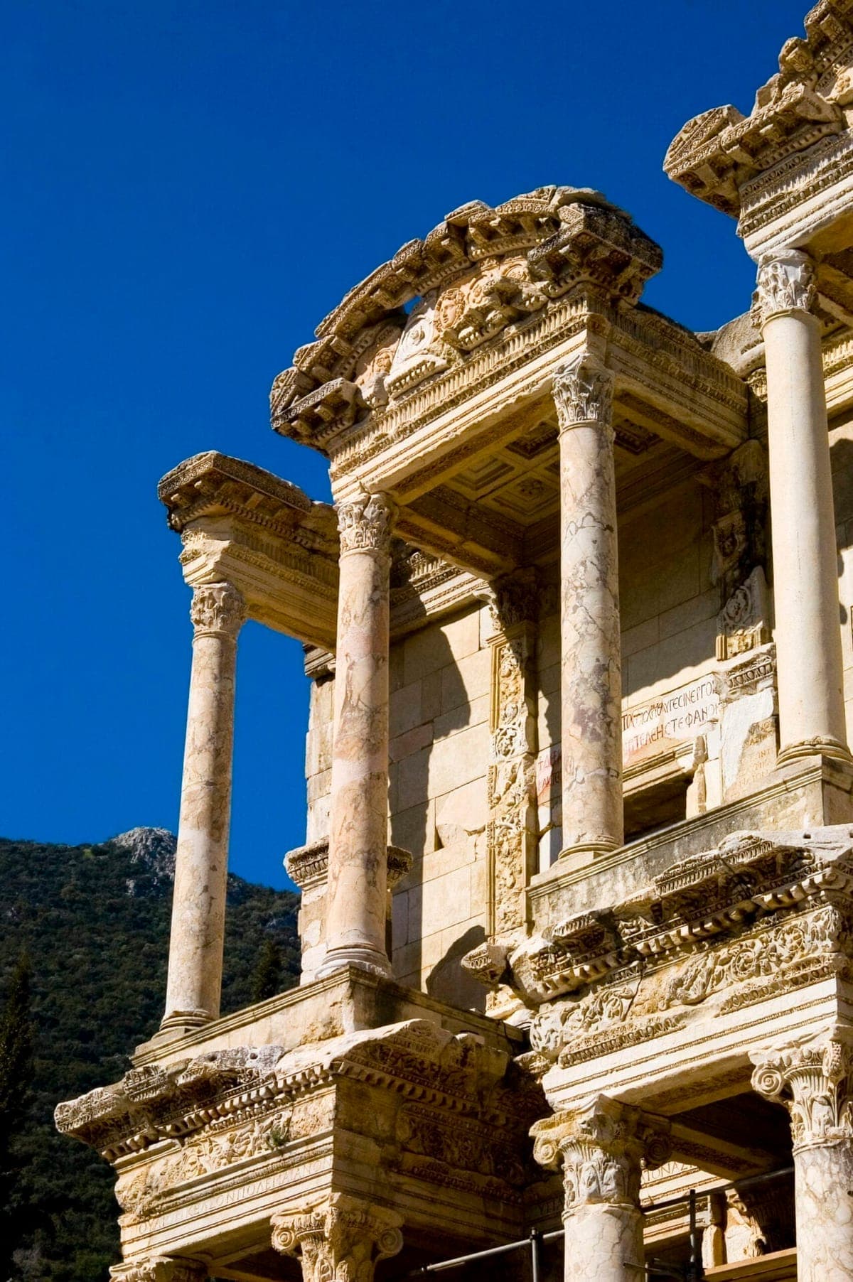 The two-storey façade of the Library of Celsus at Ephesus.
