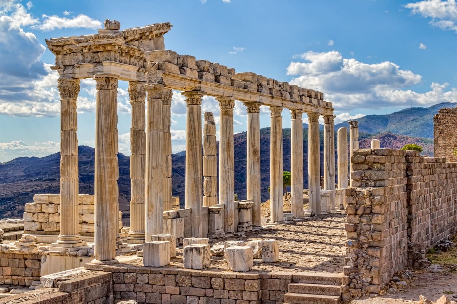 Columns of the Trajaneum on the acropolis of Pergamum.
